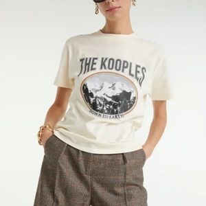NWT The Kooples Mountain Graphic Tee In ecru